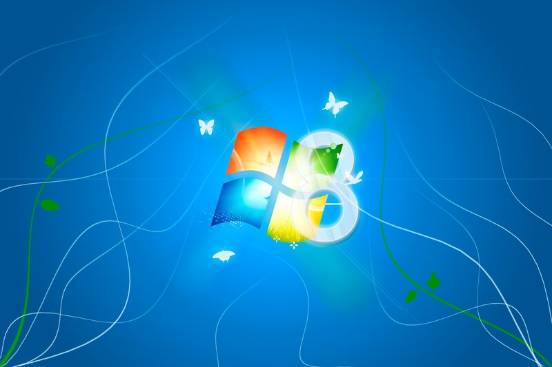 Windows 8 logo with nature elements