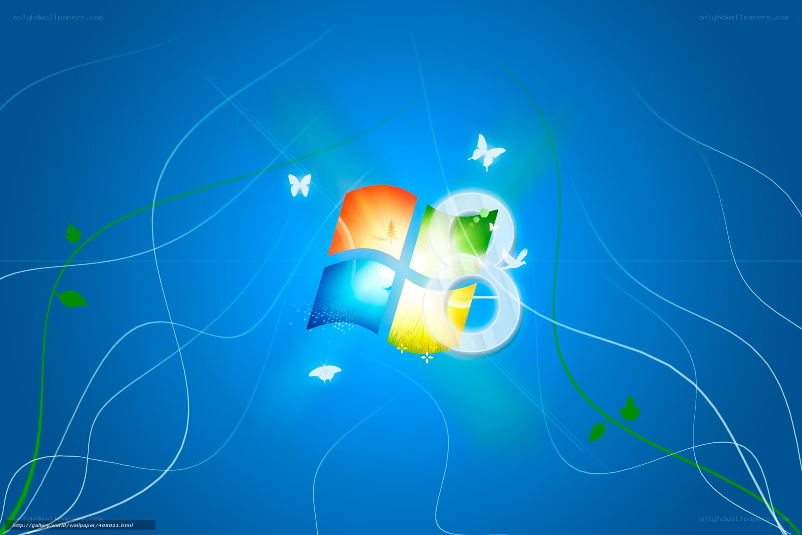 Windows 8 logo with nature elements