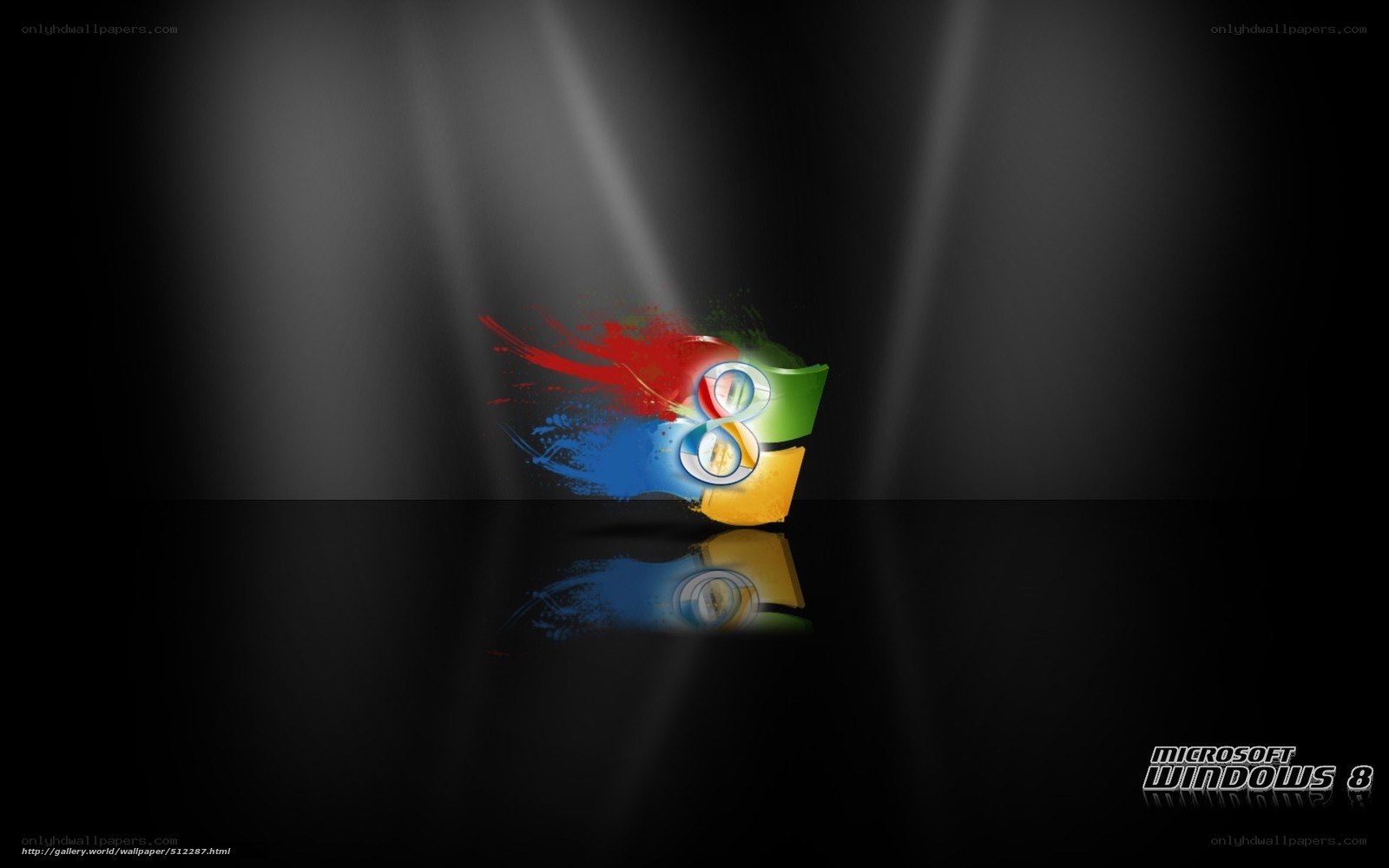 Windows 8 logo with paint splatter