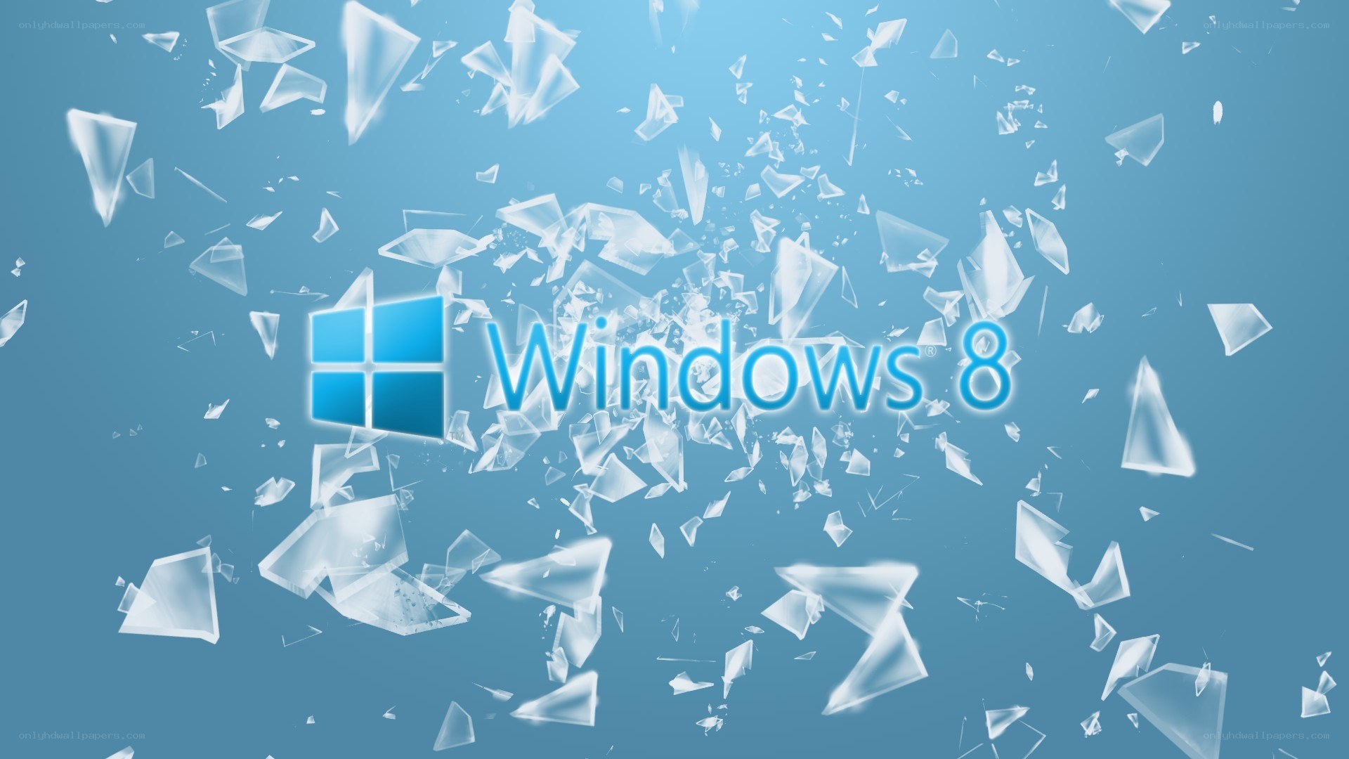 Windows 8 logo with shattered glass