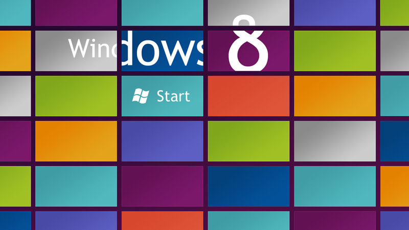 Windows 8 Start Screen — Blue, Modern