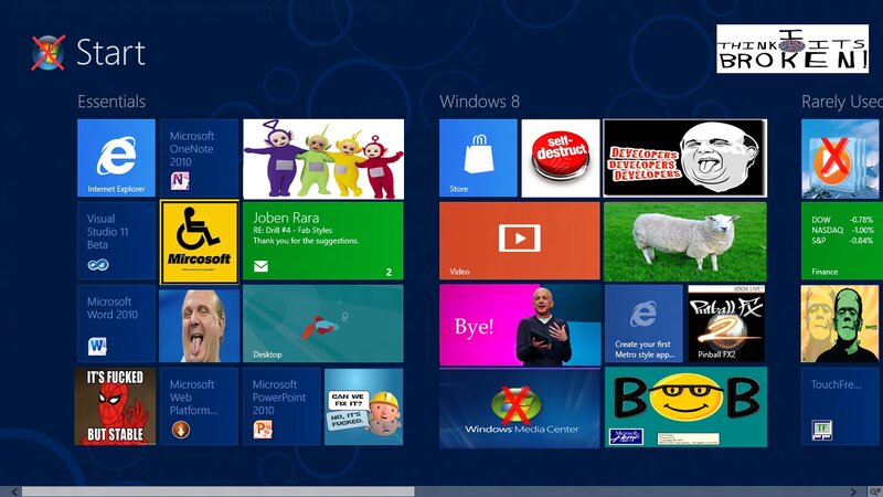 Windows 8 Start Screen — Blue