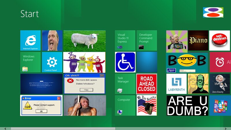 Windows 8 Start Screen — Green