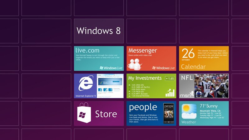 Windows 8 Start Screen — Purple