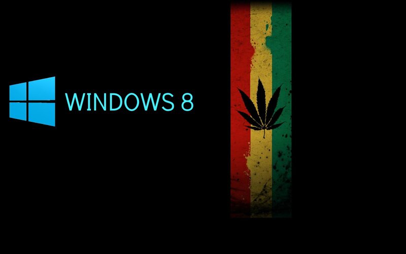 Windows 8 with cannabis leaf