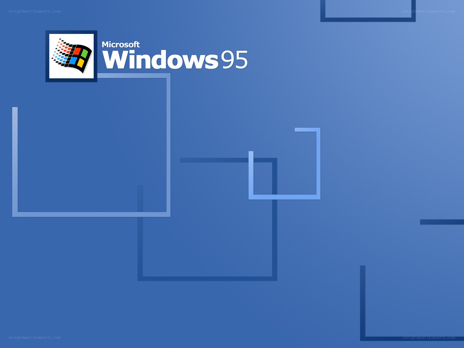 Windows 95 logo on blue