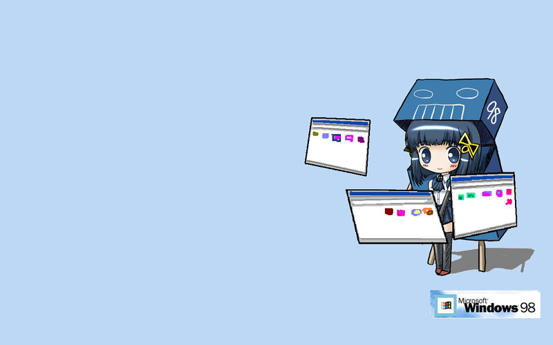 Windows 98 anime character