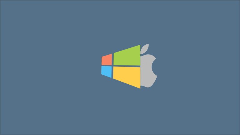 Windows and Apple Logos — Blue