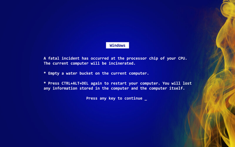 Windows Blue Screen — Dramatic