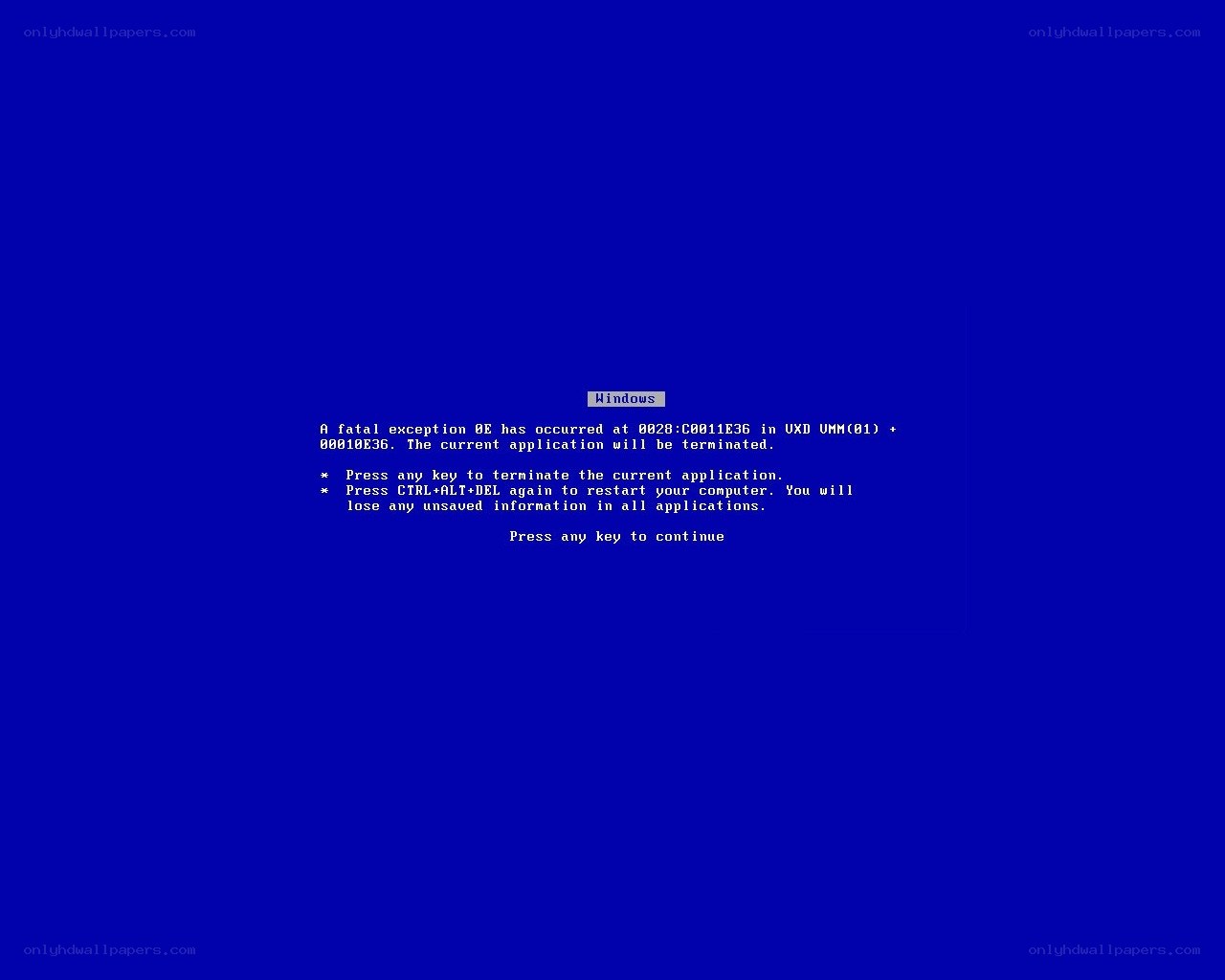 Windows blue screen error
