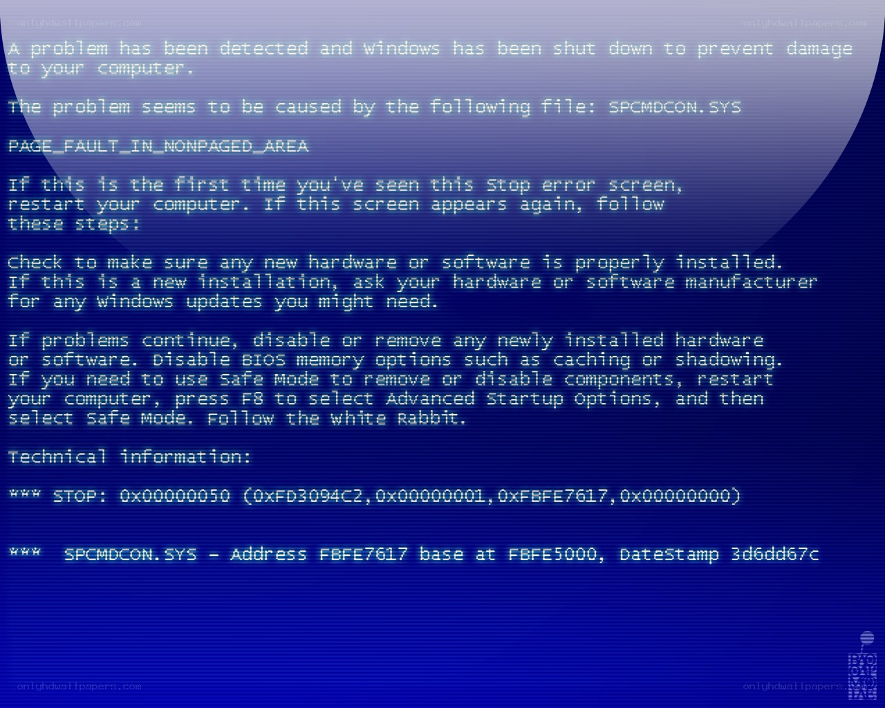 Windows blue screen error