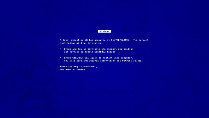 Windows blue screen error