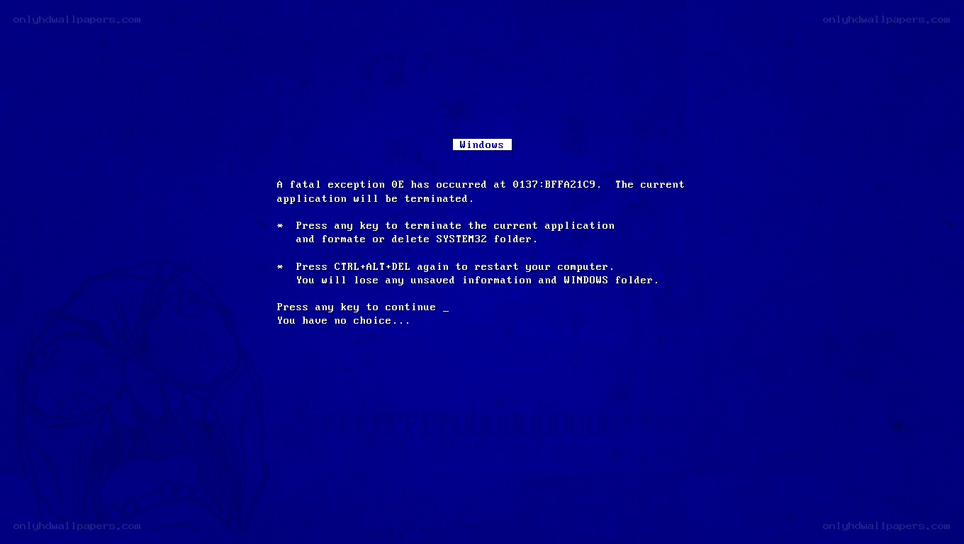 Windows blue screen error