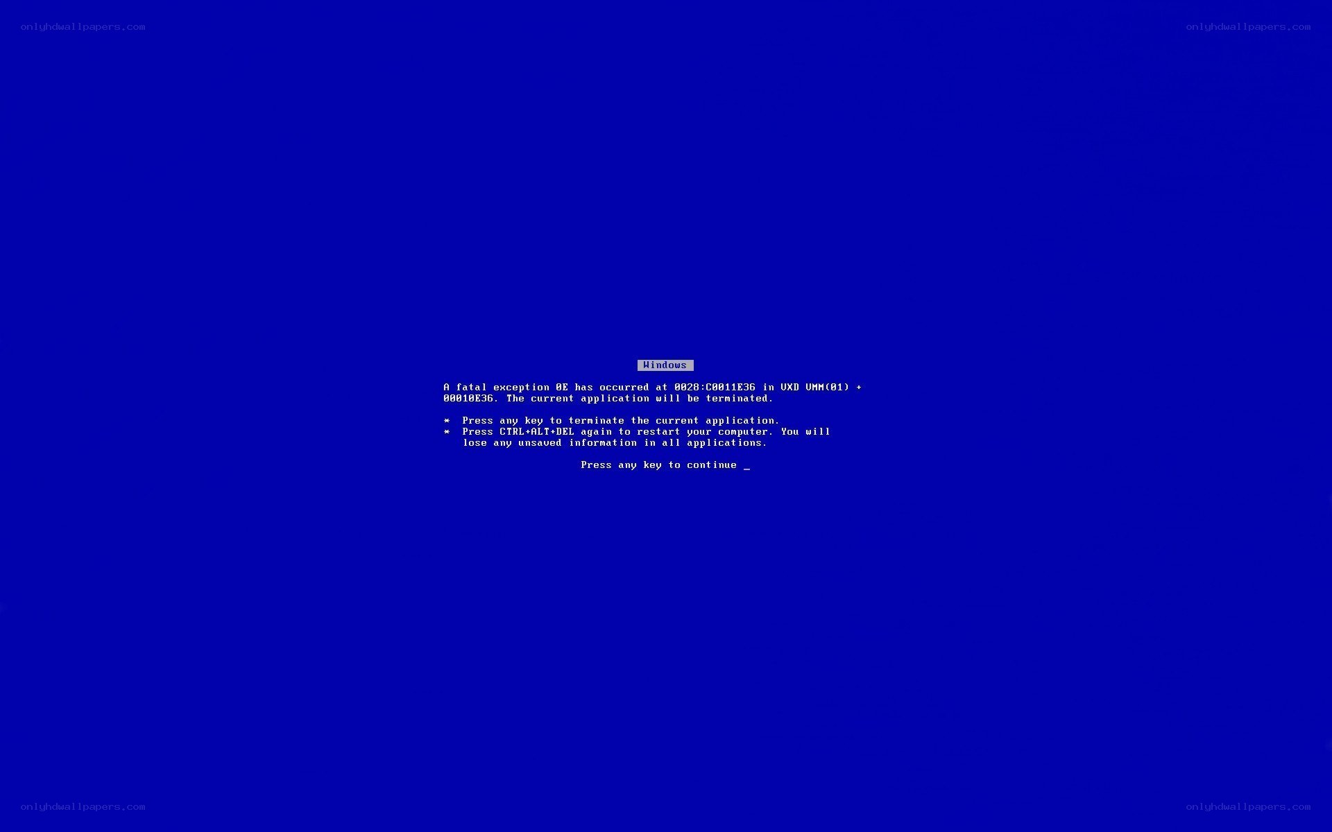 Windows blue screen error