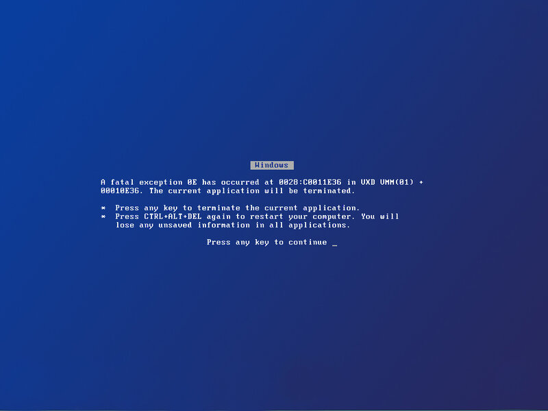 Windows blue screen error