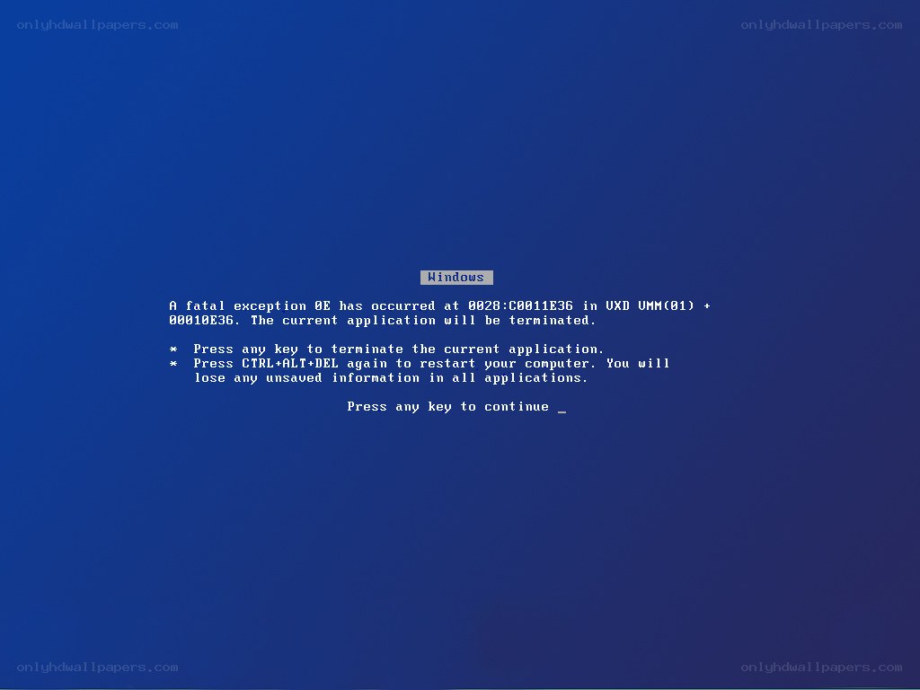 Windows blue screen error