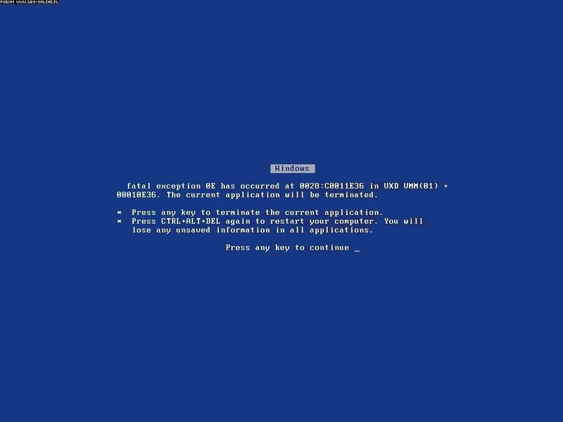 Windows blue screen error