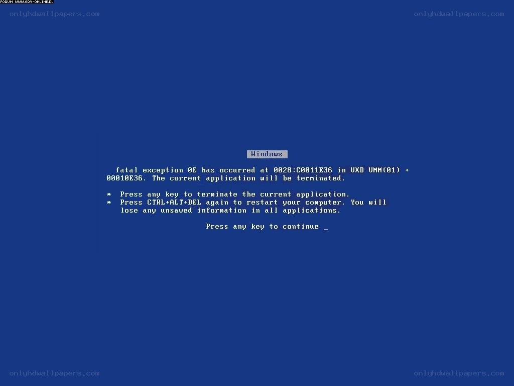 Windows blue screen error
