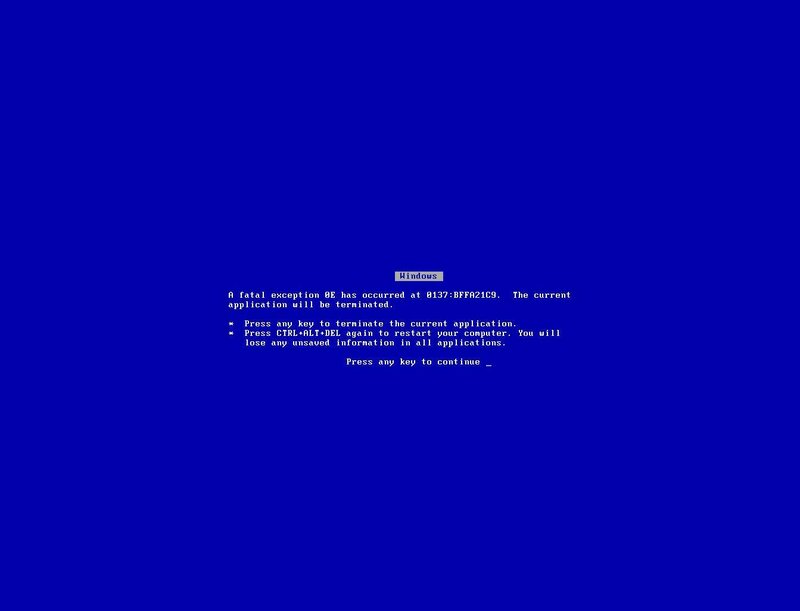 Windows blue screen error
