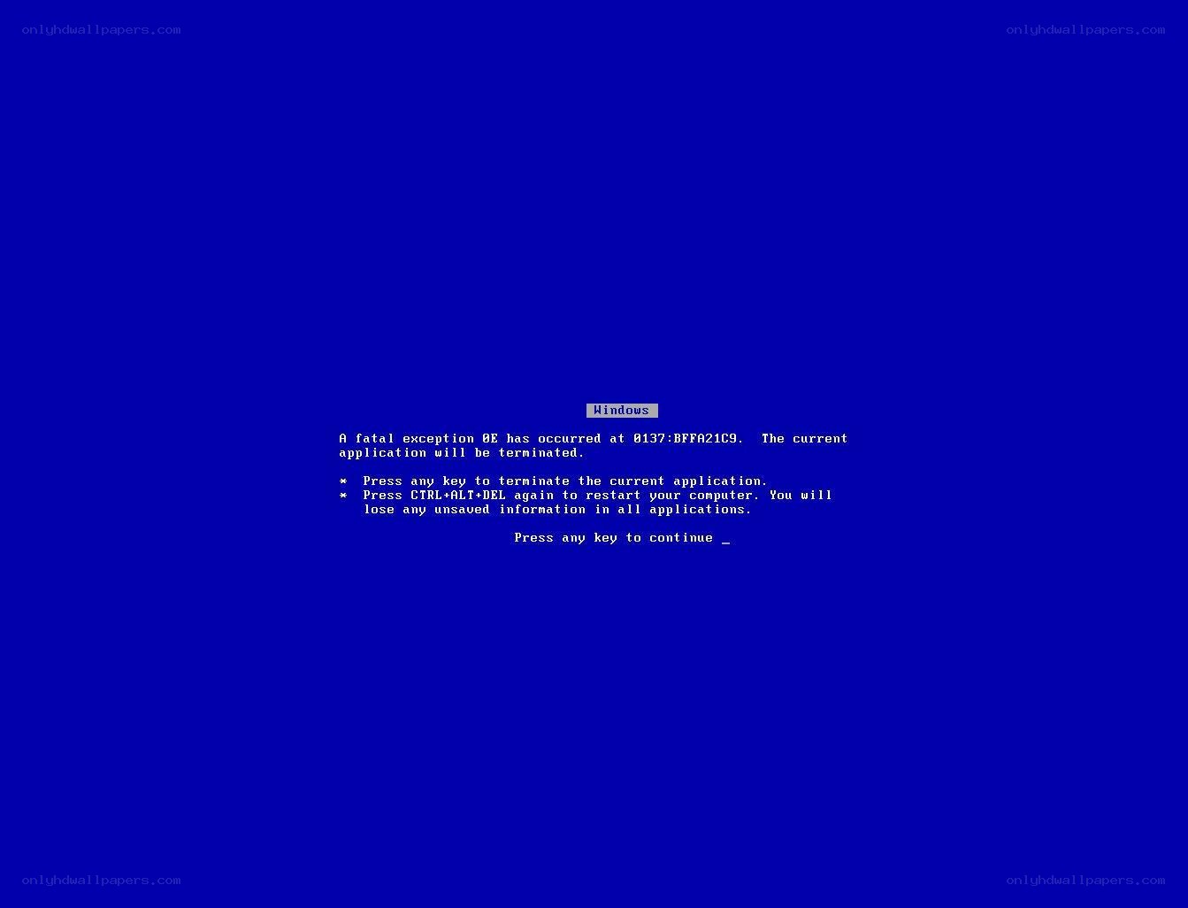 Windows blue screen error
