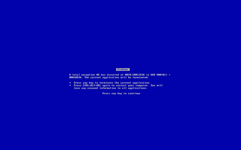 Windows blue screen error