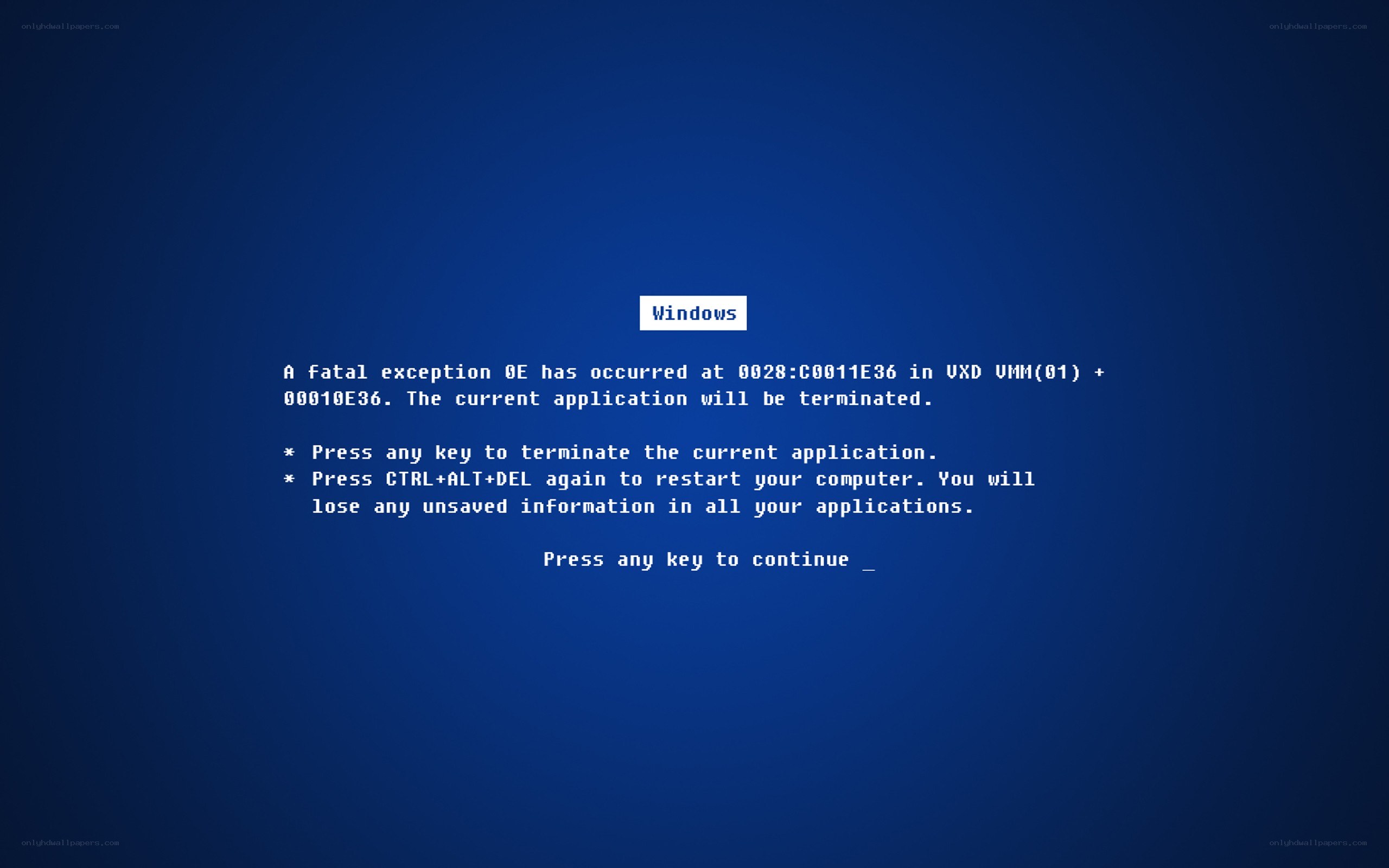 Windows blue screen error