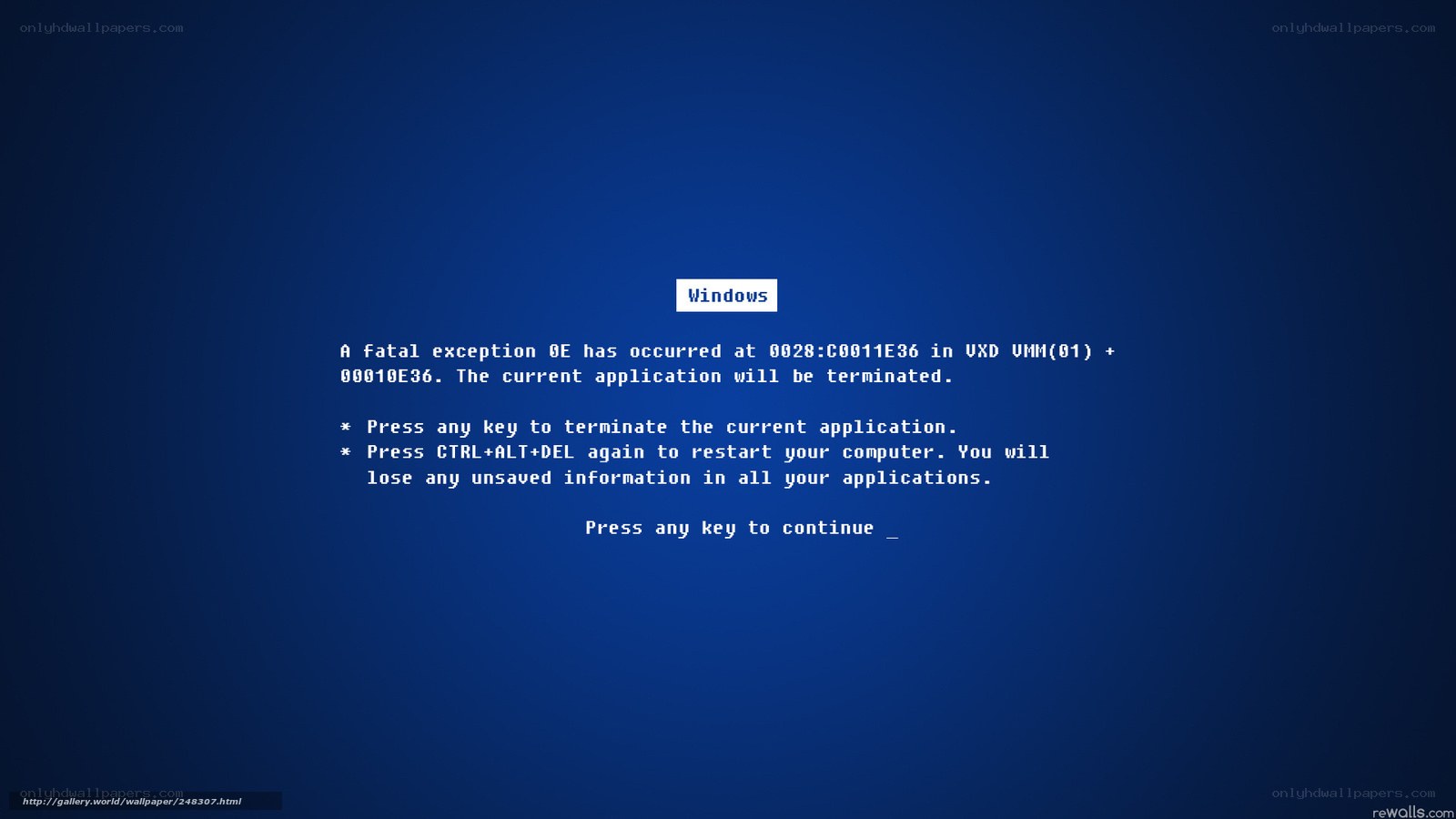Windows blue screen error