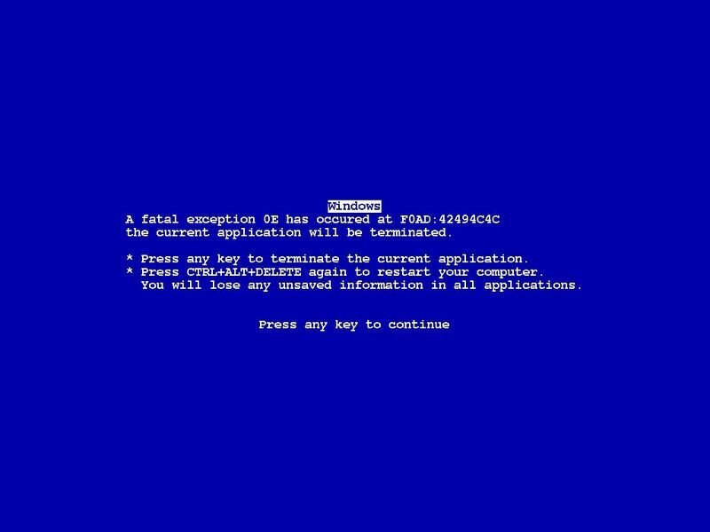 Windows blue screen error