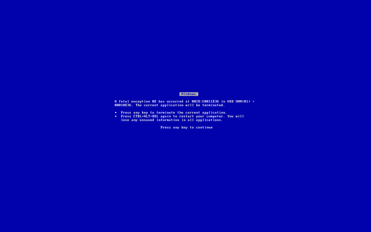 Windows blue screen error