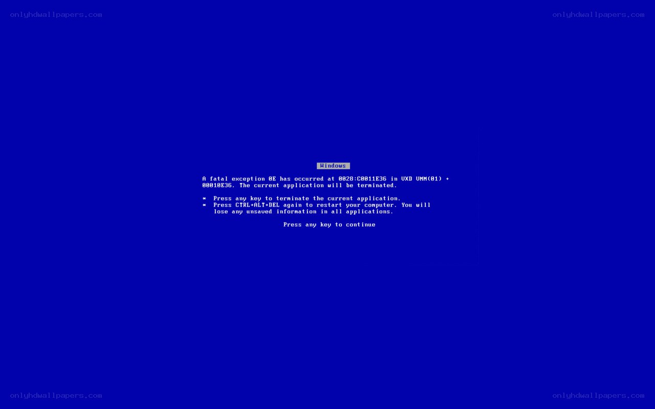 Windows blue screen error