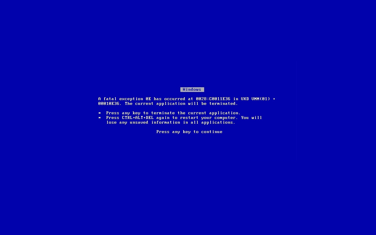 Windows blue screen error