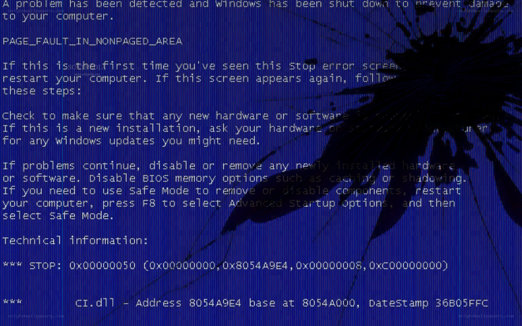 Windows blue screen error