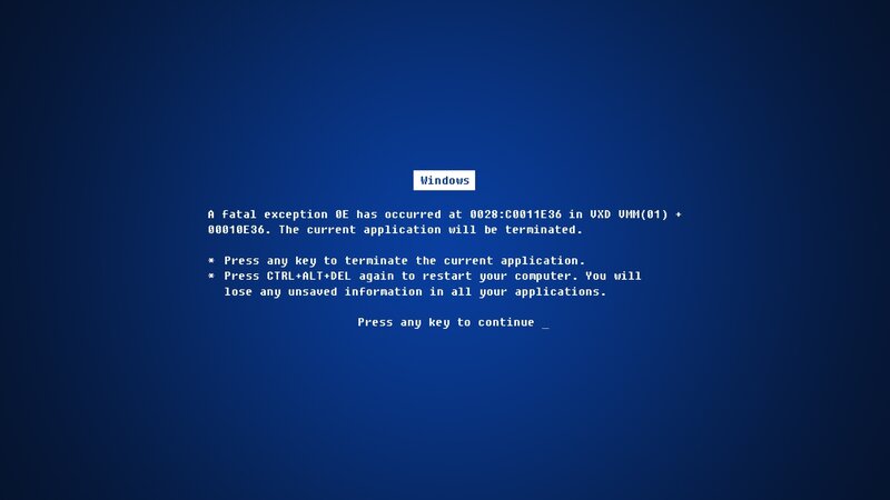 Windows blue screen error