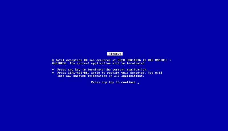 Windows Blue Screen — Technical, Digital Art, Blue Background, Text Message