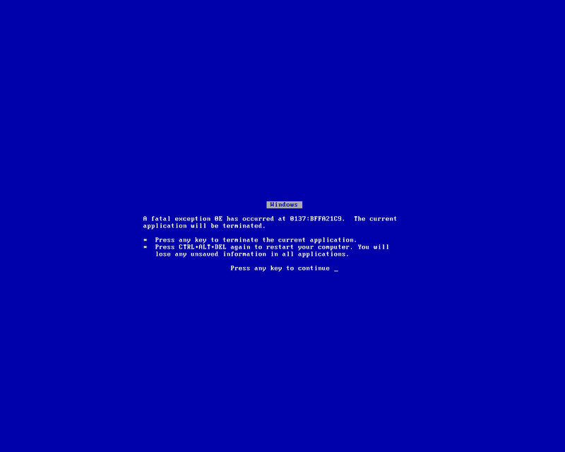 Windows Blue Screen — Technical, Digital Art