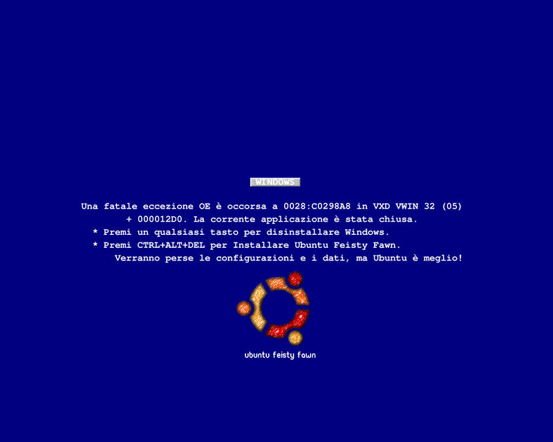 Windows BSOD with Ubuntu option
