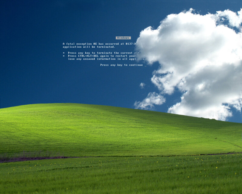Windows error on green hill