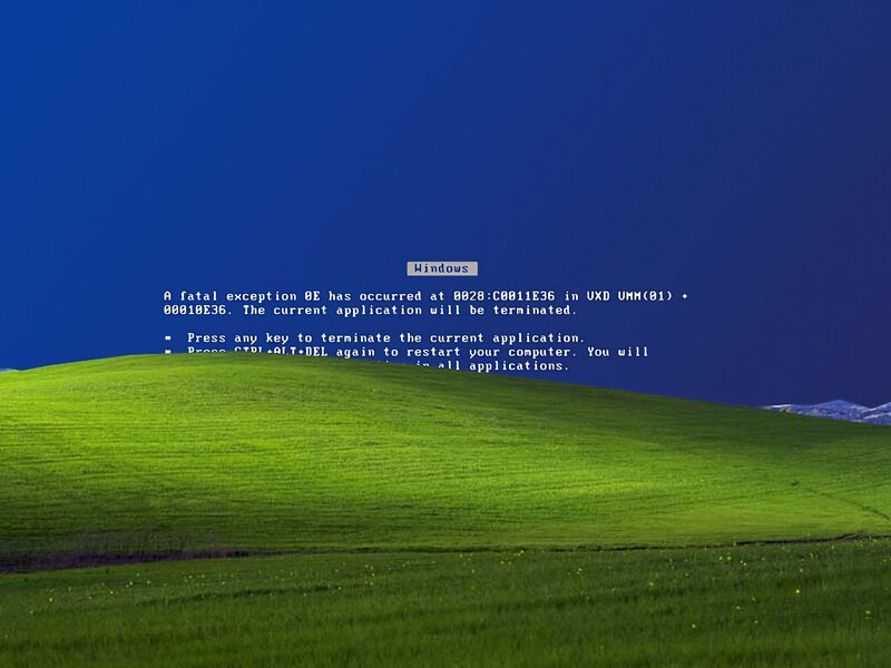 Windows Error Screen — Blue, Dramatic