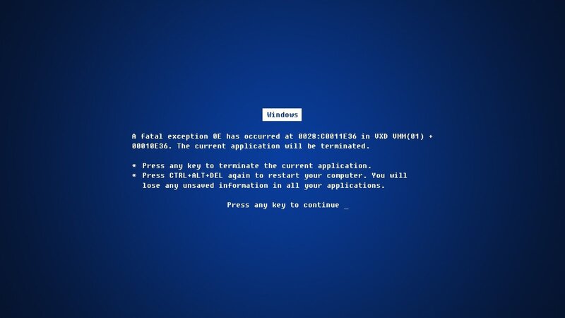 Windows Error Screen — Blue, Neutral