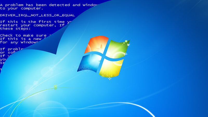 Windows Error Screen — Blue, Technical, Digital Art, Blue Background