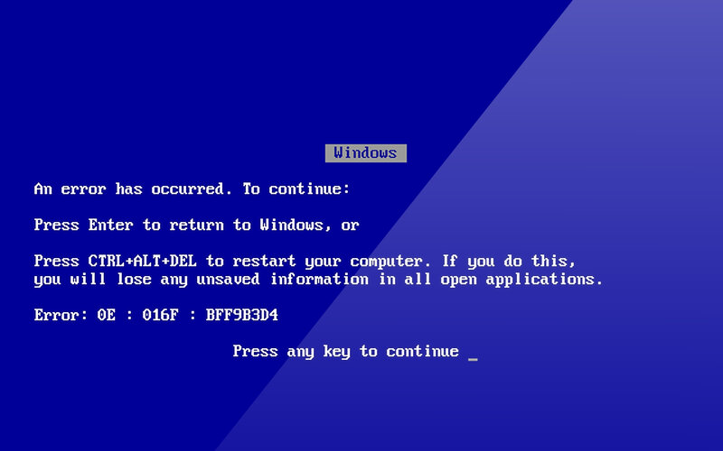 Windows Error Screen — Blue, Technical, Digital Art, Error Message, Blue Background