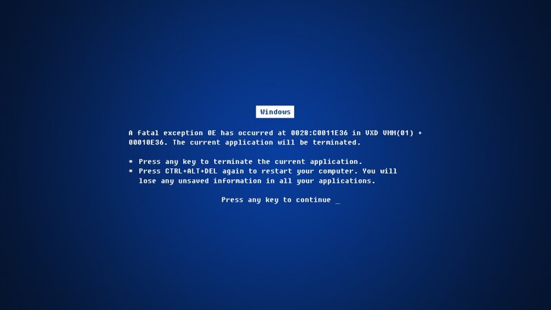Windows Error Screen — Blue