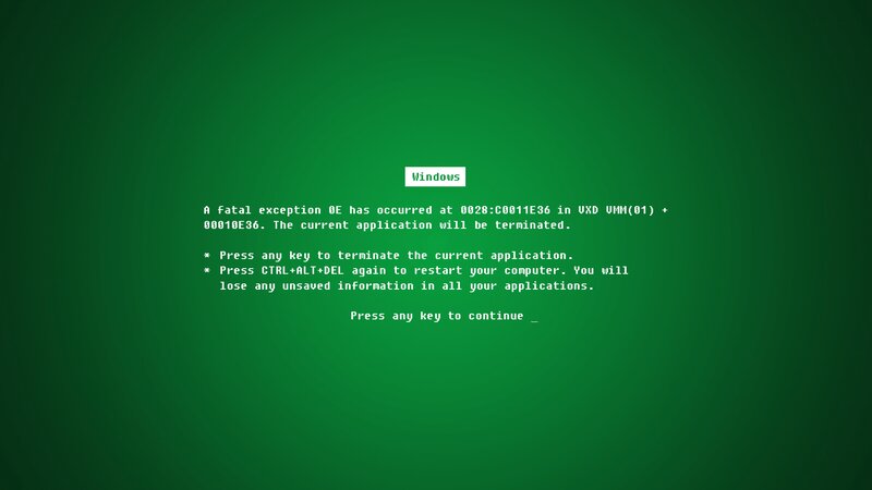 Windows Error Screen — Green