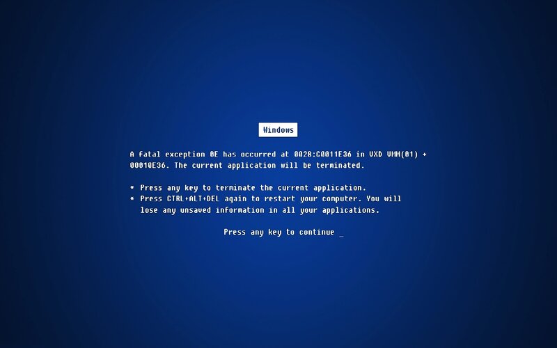 Windows fatal exception error