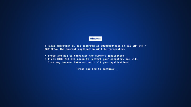 Windows fatal exception error