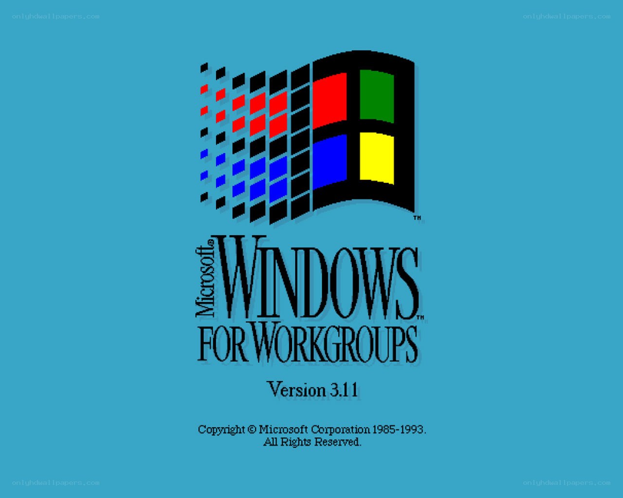 Windows for Workgroups 3.11 startup screen