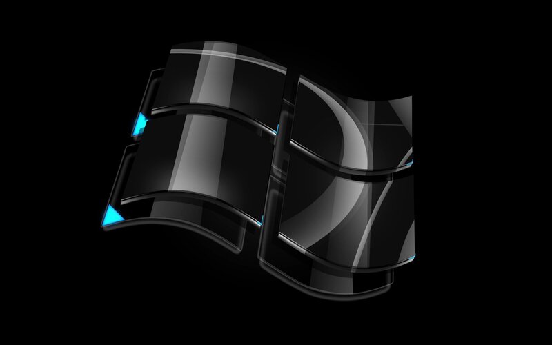 Windows Logo — Black, 3d Render