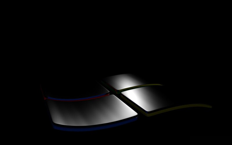 Windows Logo — Black, Dark, 3d Render