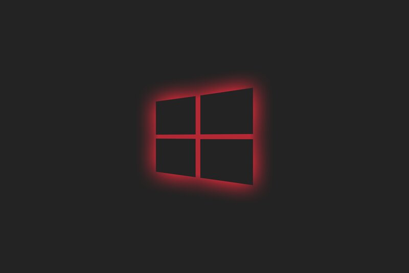 Windows Logo — Black, Dark, Digital Art