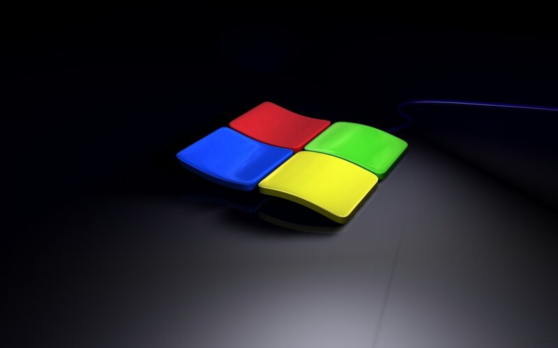 Windows Logo — Black, Dramatic, 3d Render, Light